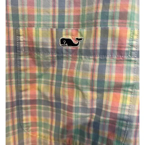 Vineyard‎ Vines Men's Long Sleeve Slim Fit Tucker Shirt Large Pink Blue Whale - Picture 4 of 5